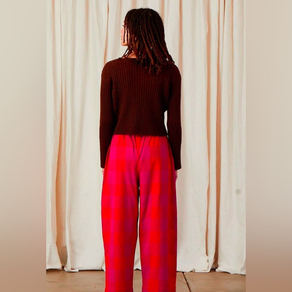 Ali Golden Merino Wool Ribbed Sweater - Chocolate - Picture 3 of 7